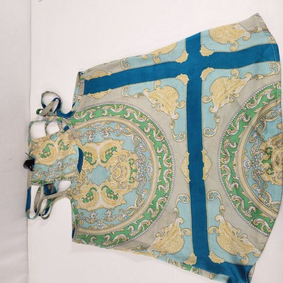 Mossimo Strappy Tank Top Size Small Greco Roman Pattern Silk - Picture 8 of 11